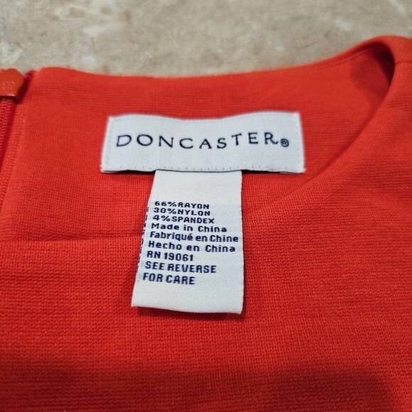 Women's Doncaster Sleeveless Shift Dress Rayon Blend Orange Magenta Size 12 - Picture 5 of 9